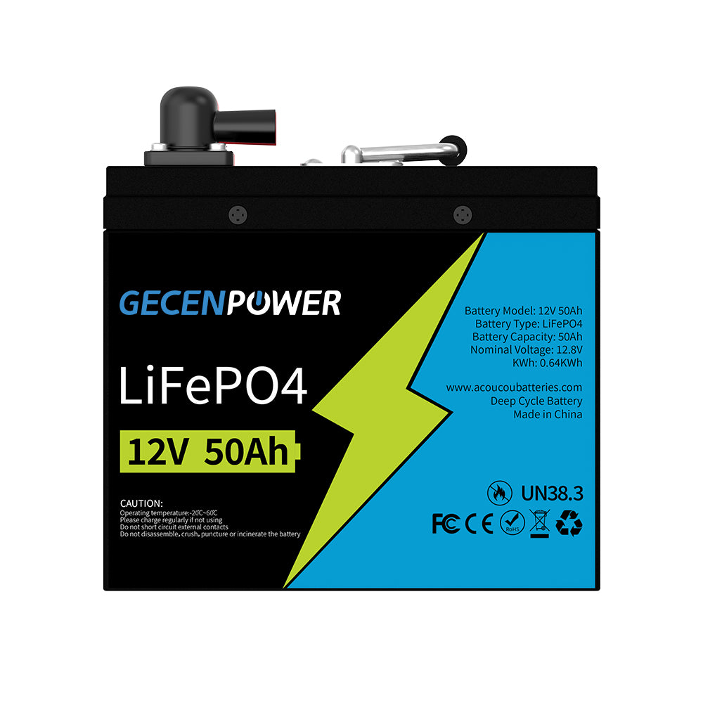 12V 50AH LiFePO4 Deep Cycles Lithium Battery for RV Marine Off